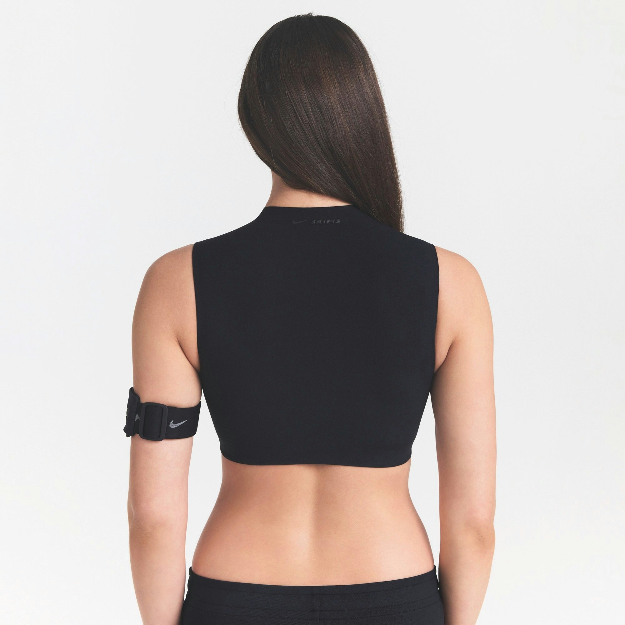 NikeSKIMS STUDIO STRETCH MOCK NECK BRA TOP - OBSIDIAN - image 8