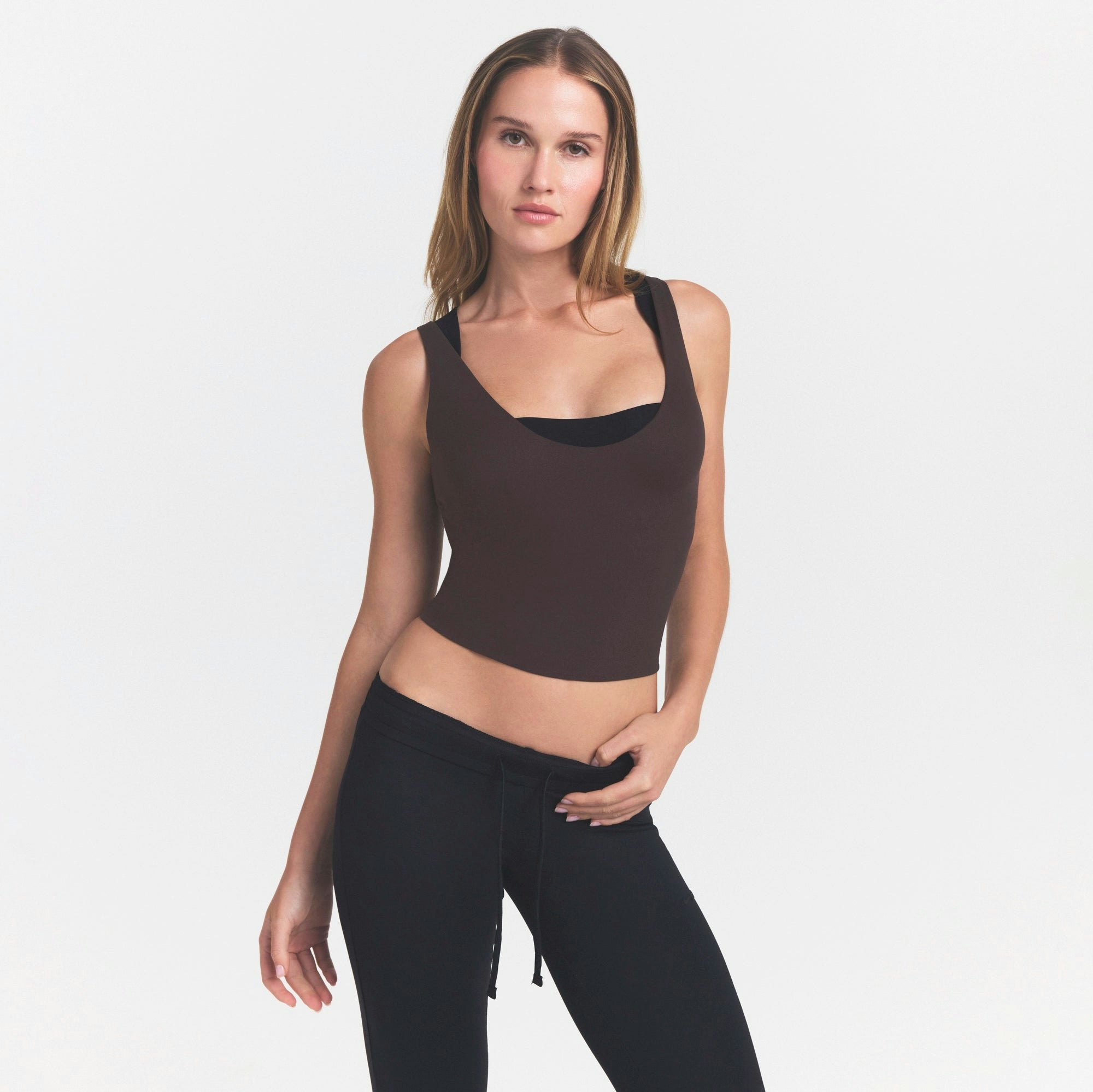 NikeSKIMS STUDIO STRETCH PLUNGE TANK - DARK ROAST - image 13