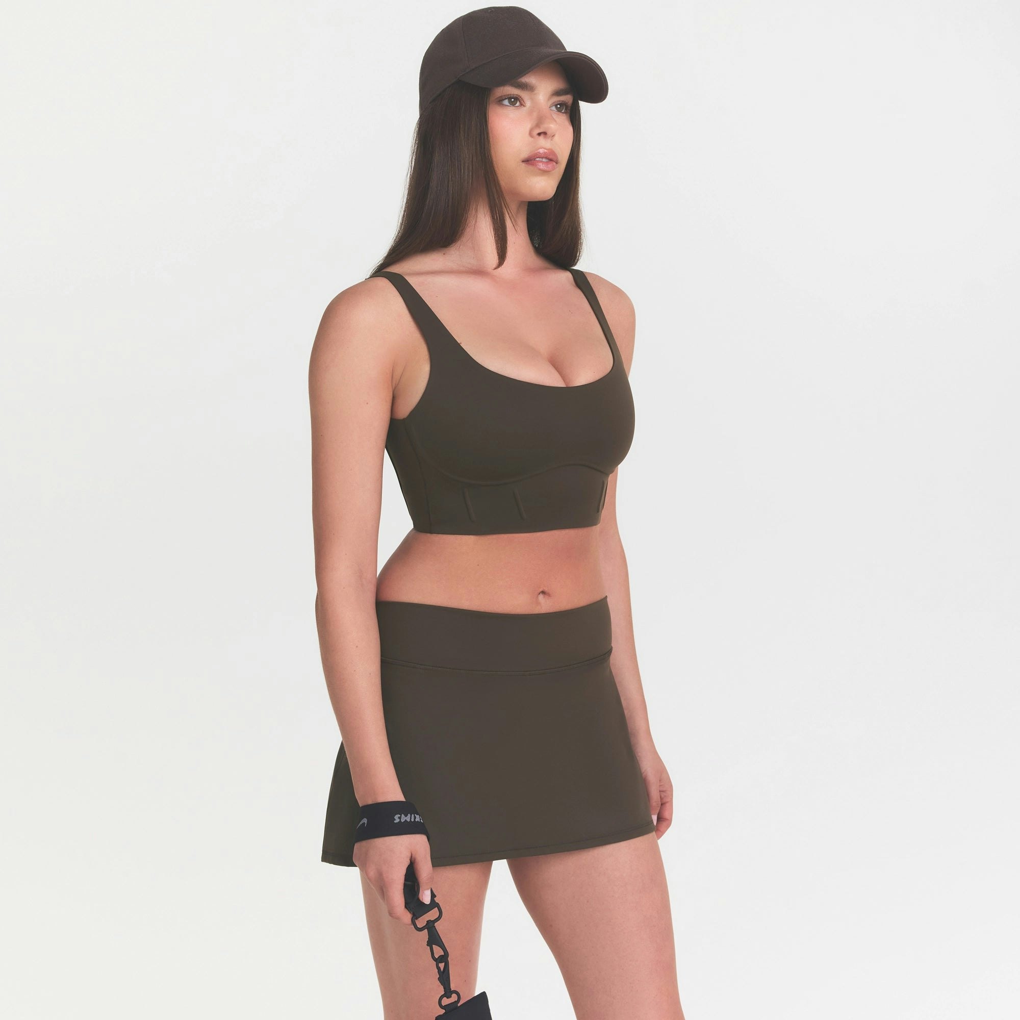 NikeSKIMS MATTE LONGLINE CORSET BRA - DARK SEPIA - image 9