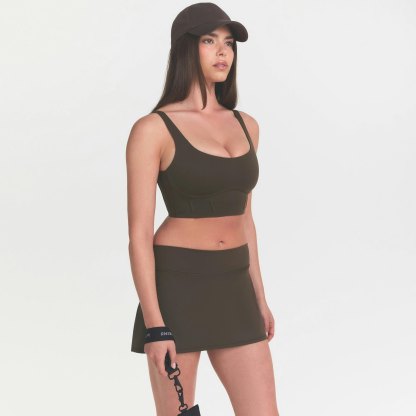 NikeSKIMS MATTE LONGLINE CORSET BRA - DARK SEPIA - image 9