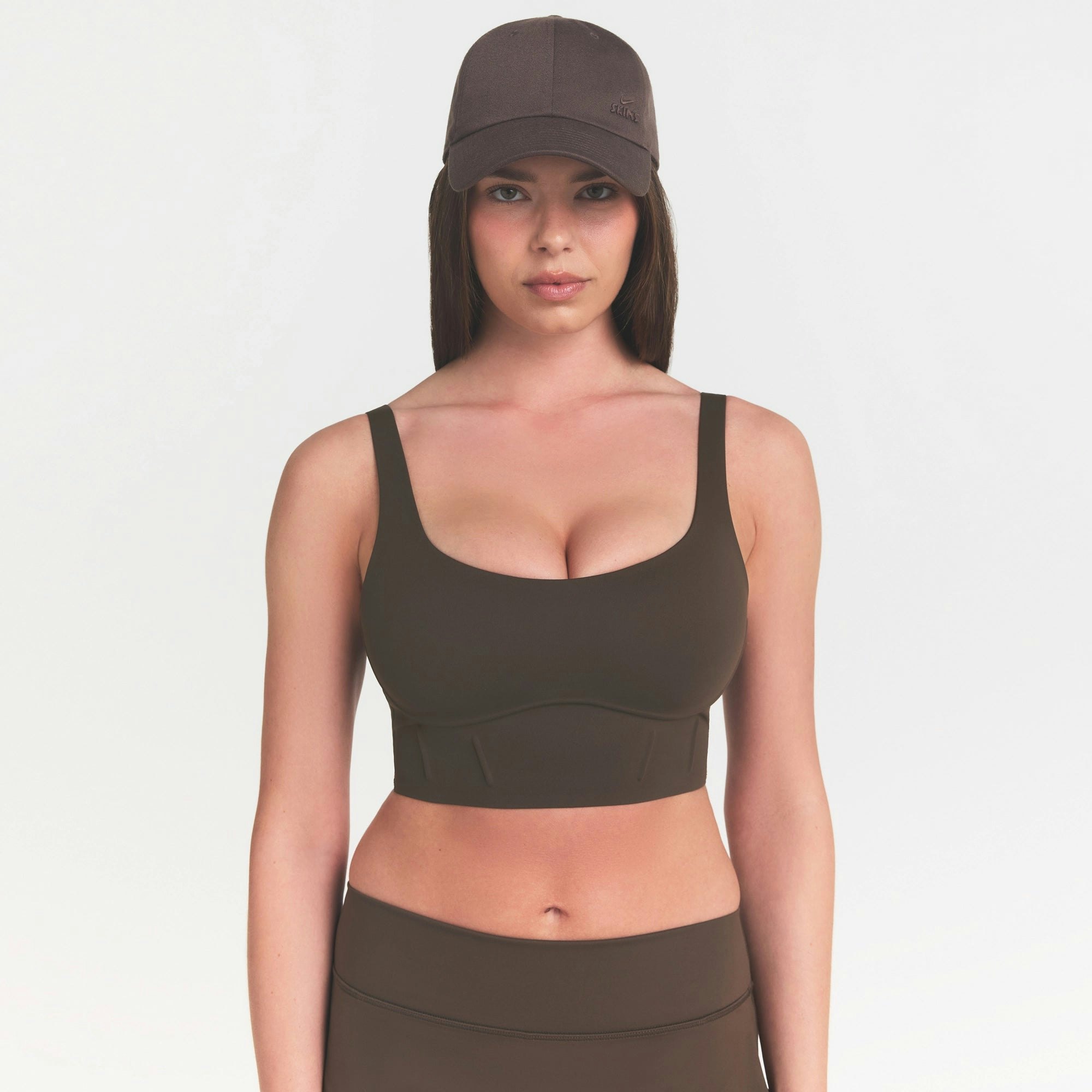 NikeSKIMS MATTE LONGLINE CORSET BRA - DARK SEPIA - image 10