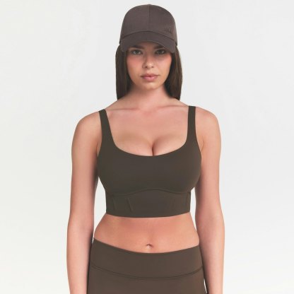 NikeSKIMS MATTE LONGLINE CORSET BRA - DARK SEPIA - image 10