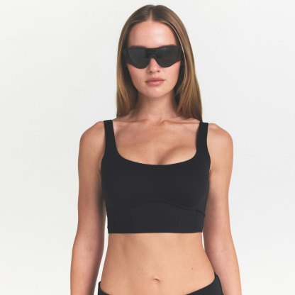 NikeSKIMS MATTE LONGLINE CORSET BRA - OBSIDIAN - image 3