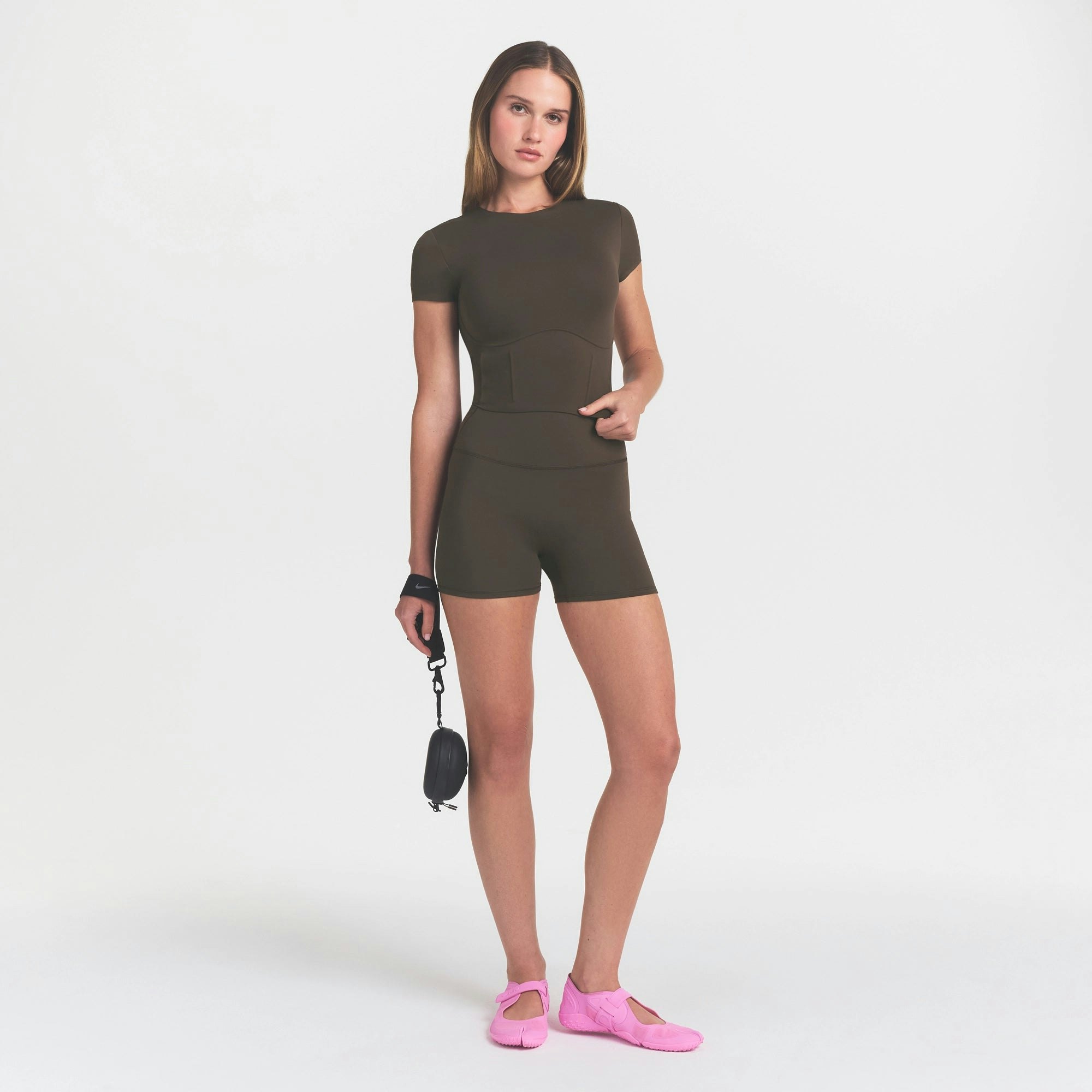 NikeSKIMS MATTE CROPPED CORSET TEE - DARK SEPIA - image 12