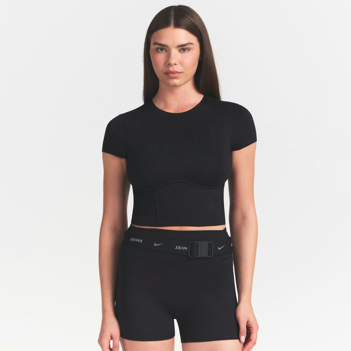 NikeSKIMS MATTE CROPPED CORSET TEE - OBSIDIAN - image 2