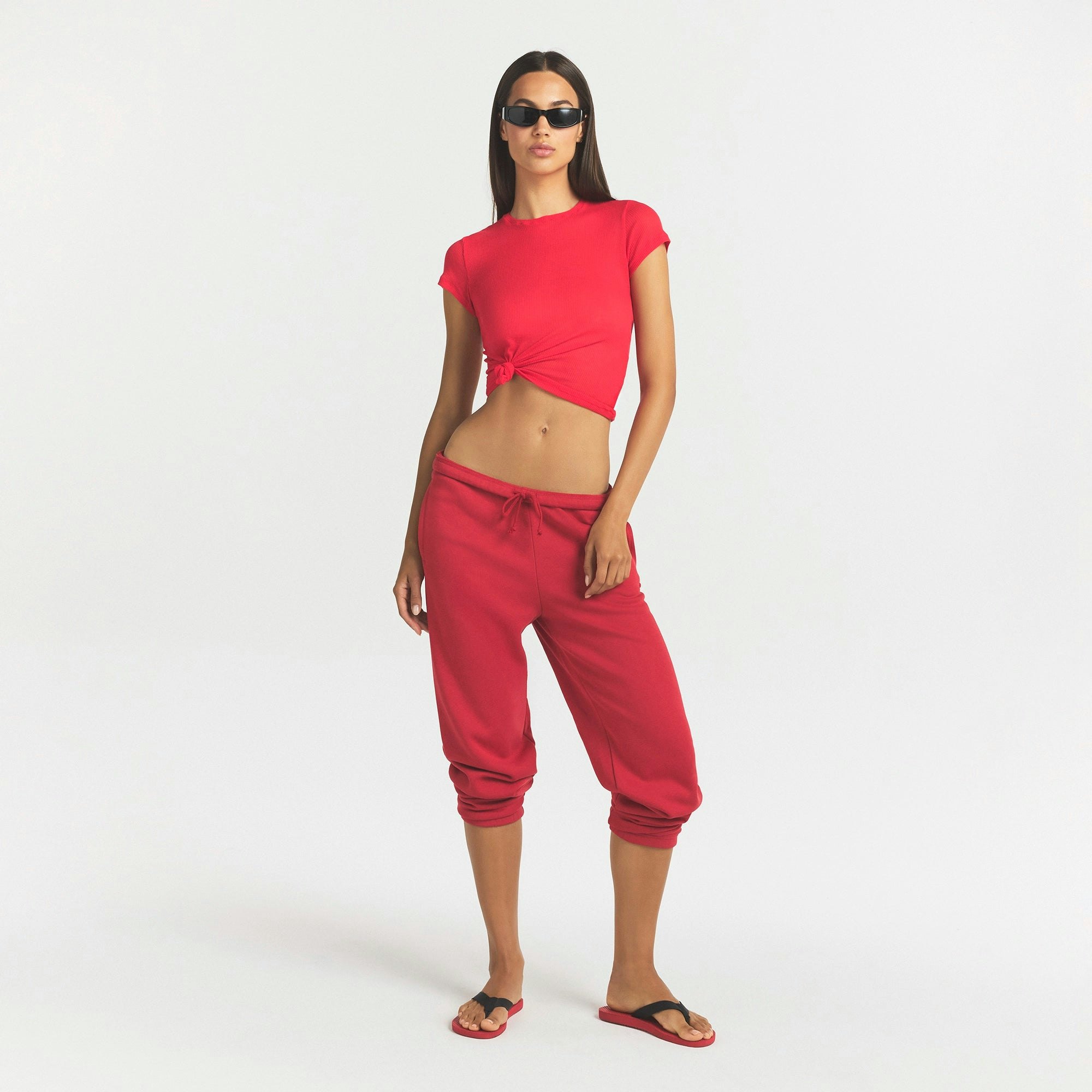 COTTON FLEECE CLASSIC JOGGER - WASHED RED