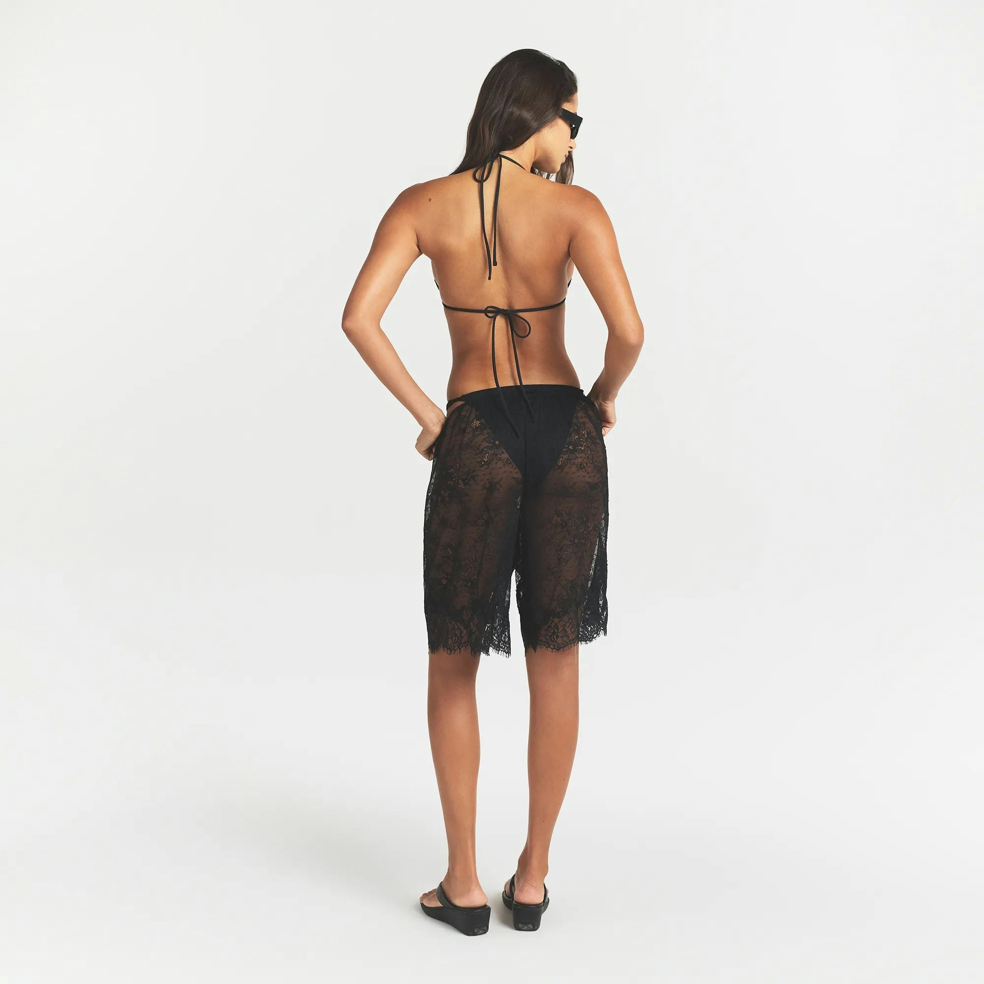 ULTRA FINE LACE LONG SHORT - OBSIDIAN - image 3