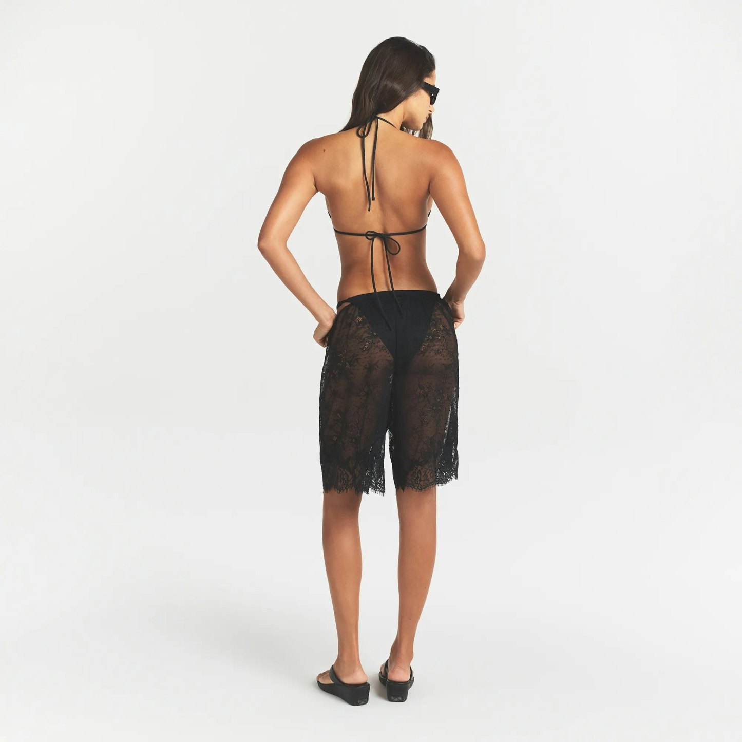 ULTRA FINE LACE LONG SHORT - OBSIDIAN - image 3