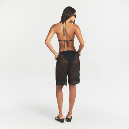 ULTRA FINE LACE LONG SHORT - OBSIDIAN - image 3