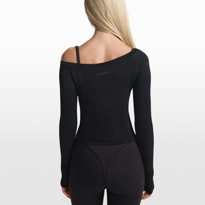 NikeSKIMS STRETCH KNIT LONG SLEEVE BOATNECK TOP - OBSIDIAN - image 4