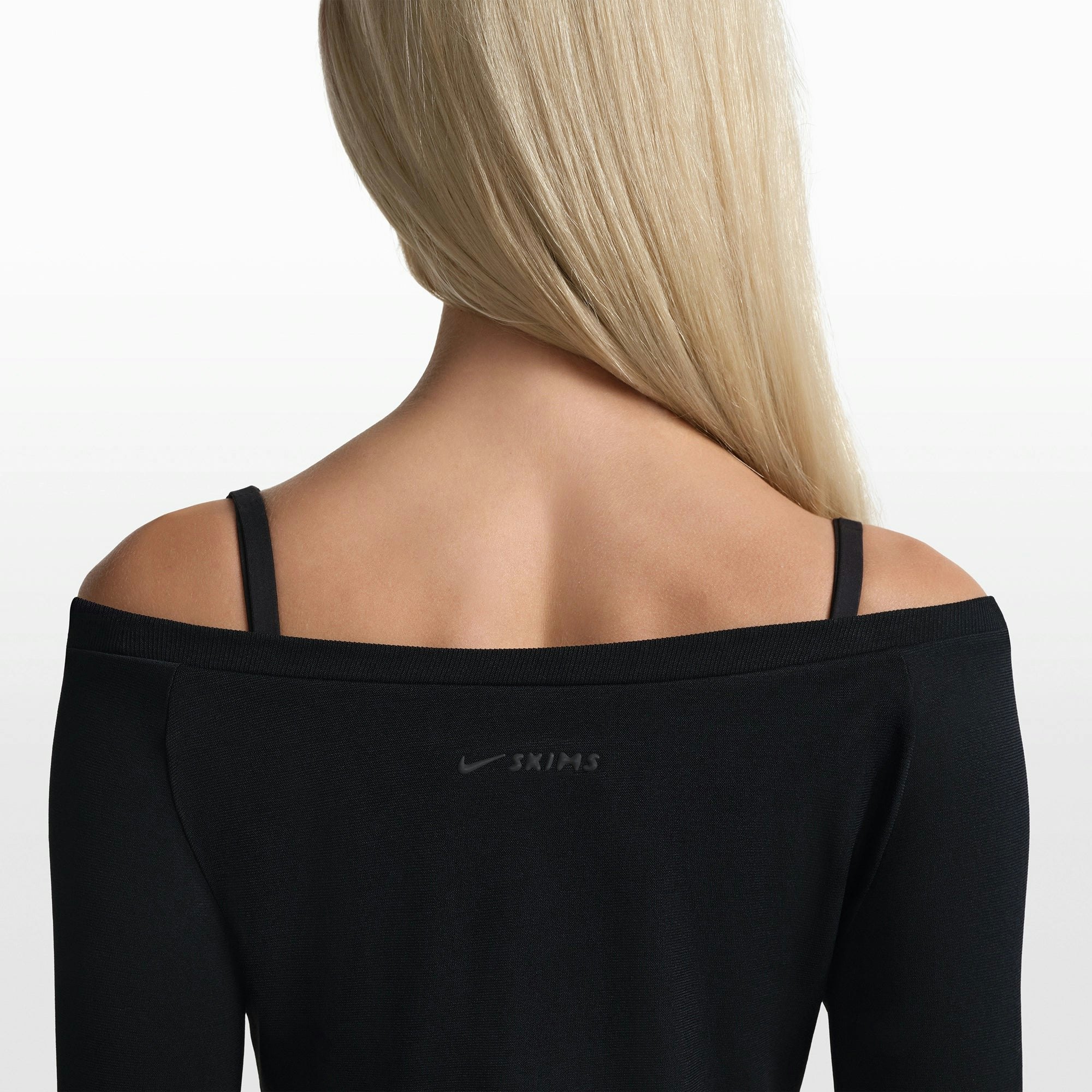 NikeSKIMS STRETCH KNIT LONG SLEEVE BOATNECK TOP - OBSIDIAN - image 3