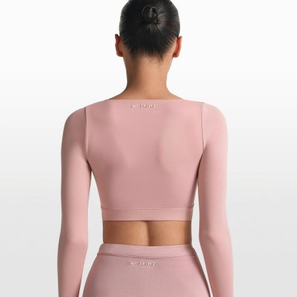 NikeSKIMS MATTE WRAP LONG SLEEVE CROPPED TOP - HIMALAYAN - image 18
