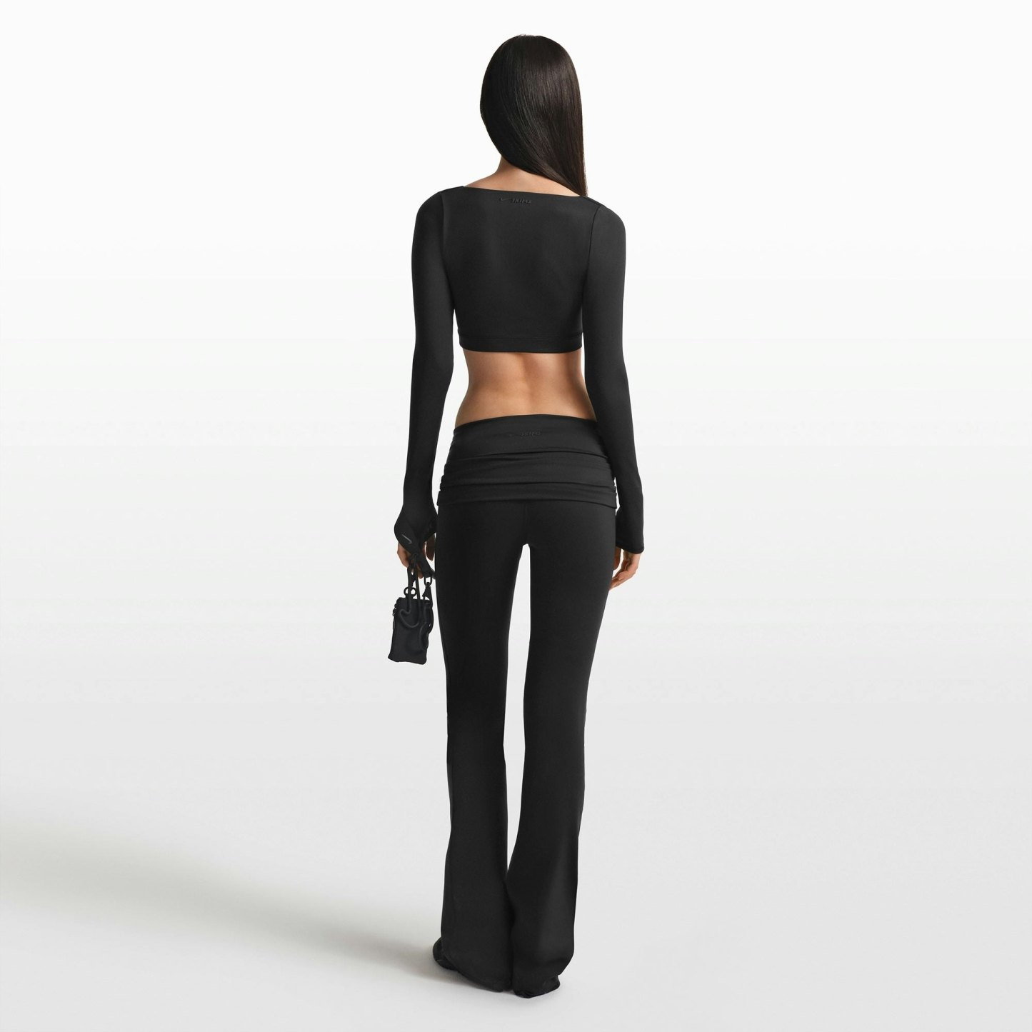 NikeSKIMS MATTE WRAP LONG SLEEVE CROPPED TOP - OBSIDIAN - image 5