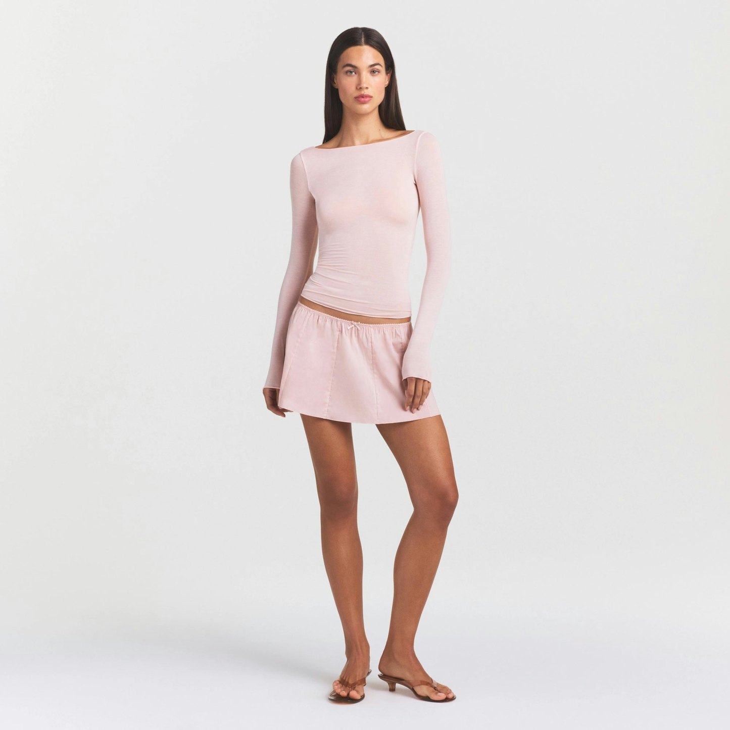 SHEER MODAL LONG SLEEVE BOATNECK TOP - PRIMROSE - image 18