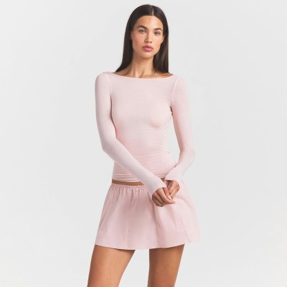 SHEER MODAL LONG SLEEVE BOATNECK TOP - PRIMROSE - image 19