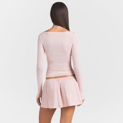 SHEER MODAL LONG SLEEVE BOATNECK TOP - PRIMROSE - image 20
