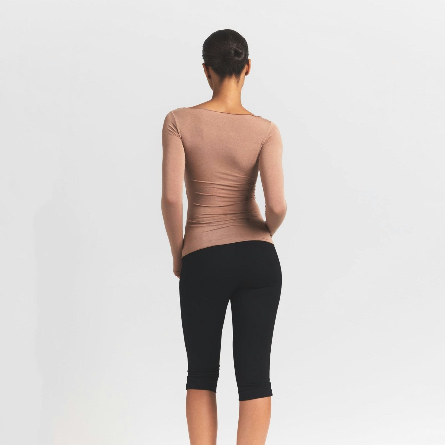 SHEER MODAL LONG SLEEVE BOATNECK TOP - SIENNA - image 16