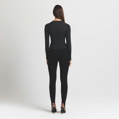SHEER MODAL CARDIGAN WITH COVERED BUTTONS - ONYX - image 21