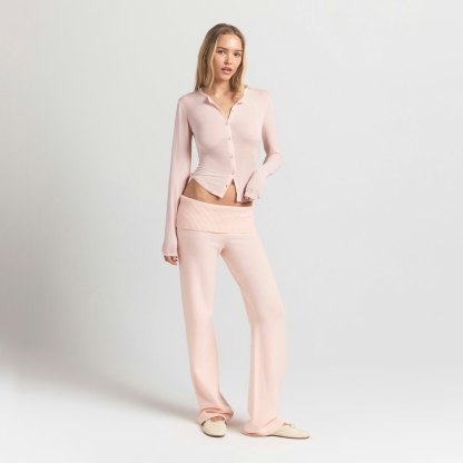 SHEER MODAL CARDIGAN WITH COVERED BUTTONS - PRIMROSE - image 13