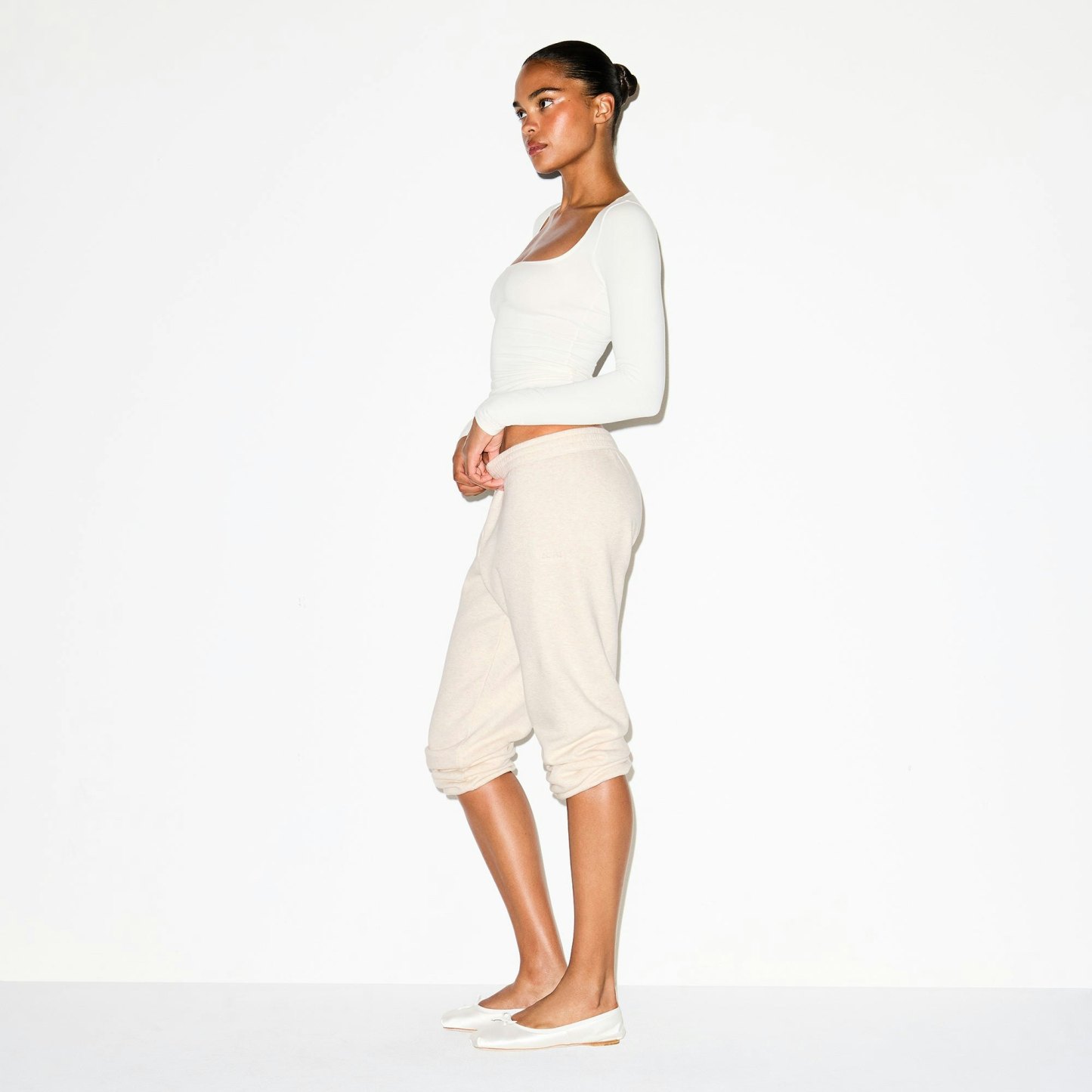 COTTON JERSEY SCOOP NECK LONG SLEEVE TOP - MARBLE - image 8
