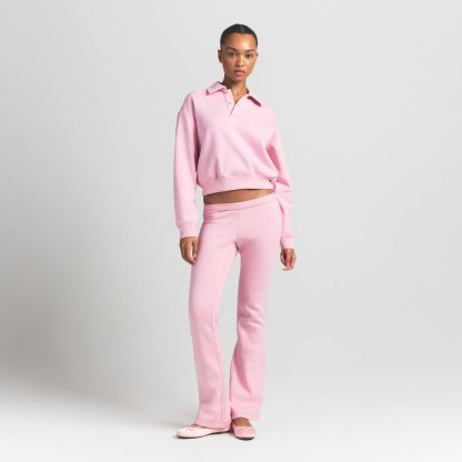 COTTON FLEECE POLO SWEATSHIRT - HALITE