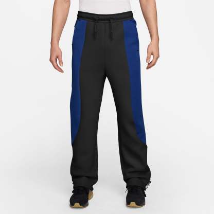 Nike Tech Men's Colour-Block Open-Hem Fleece Trousers - Black/Old Royal/Black