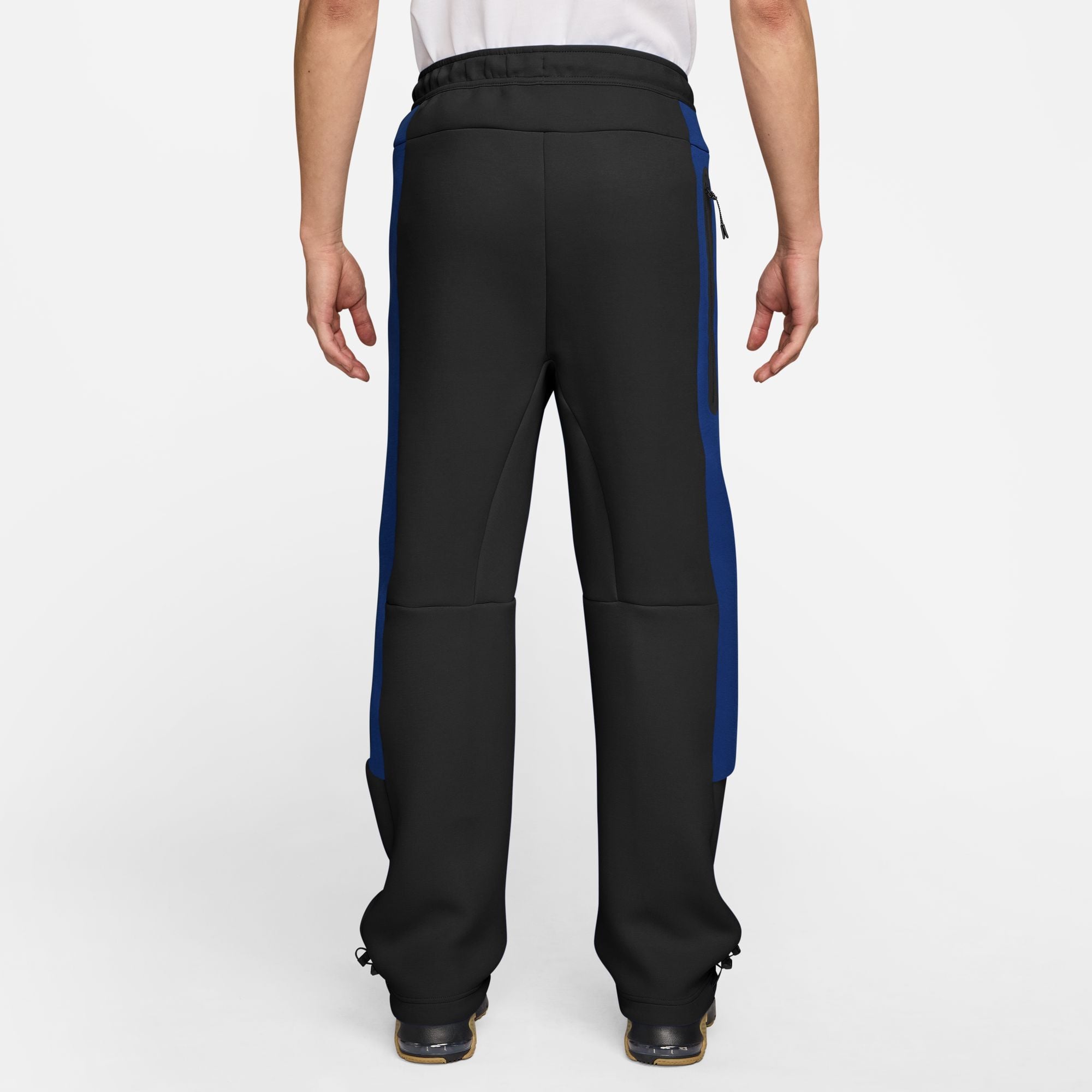 Nike Tech Men's Colour-Block Open-Hem Fleece Trousers - Black/Old Royal/Black