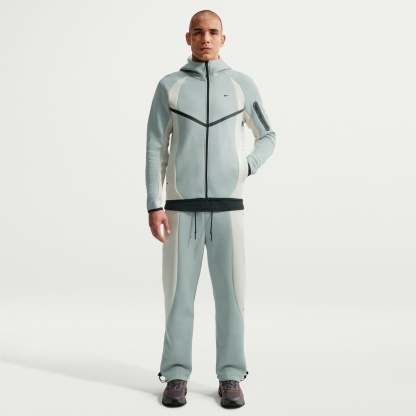 Nike Tech Men's Colour-Block Open-Hem Fleece Trousers - Light Pumice/Light Bone/Black/Black