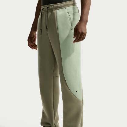 Nike Tech Men's Colour-Block Open-Hem Fleece Trousers - Silver Sage/Jade Horizon/Black