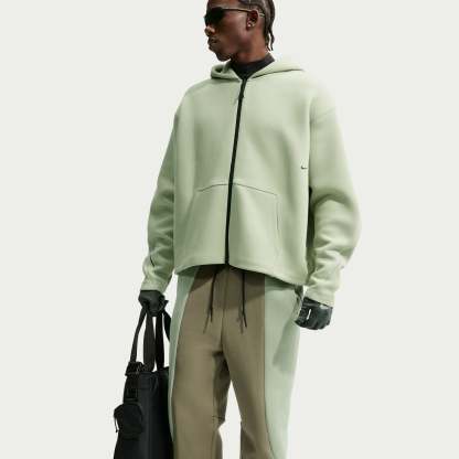 Nike Tech Men's Colour-Block Open-Hem Fleece Trousers - Silver Sage/Jade Horizon/Black