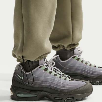 Nike Tech Men's Colour-Block Open-Hem Fleece Trousers - Silver Sage/Jade Horizon/Black