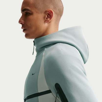 Nike Tech Men's Colour-Block Full-Zip Fleece Windrunner Jacket - Light Pumice/Light Bone/Black