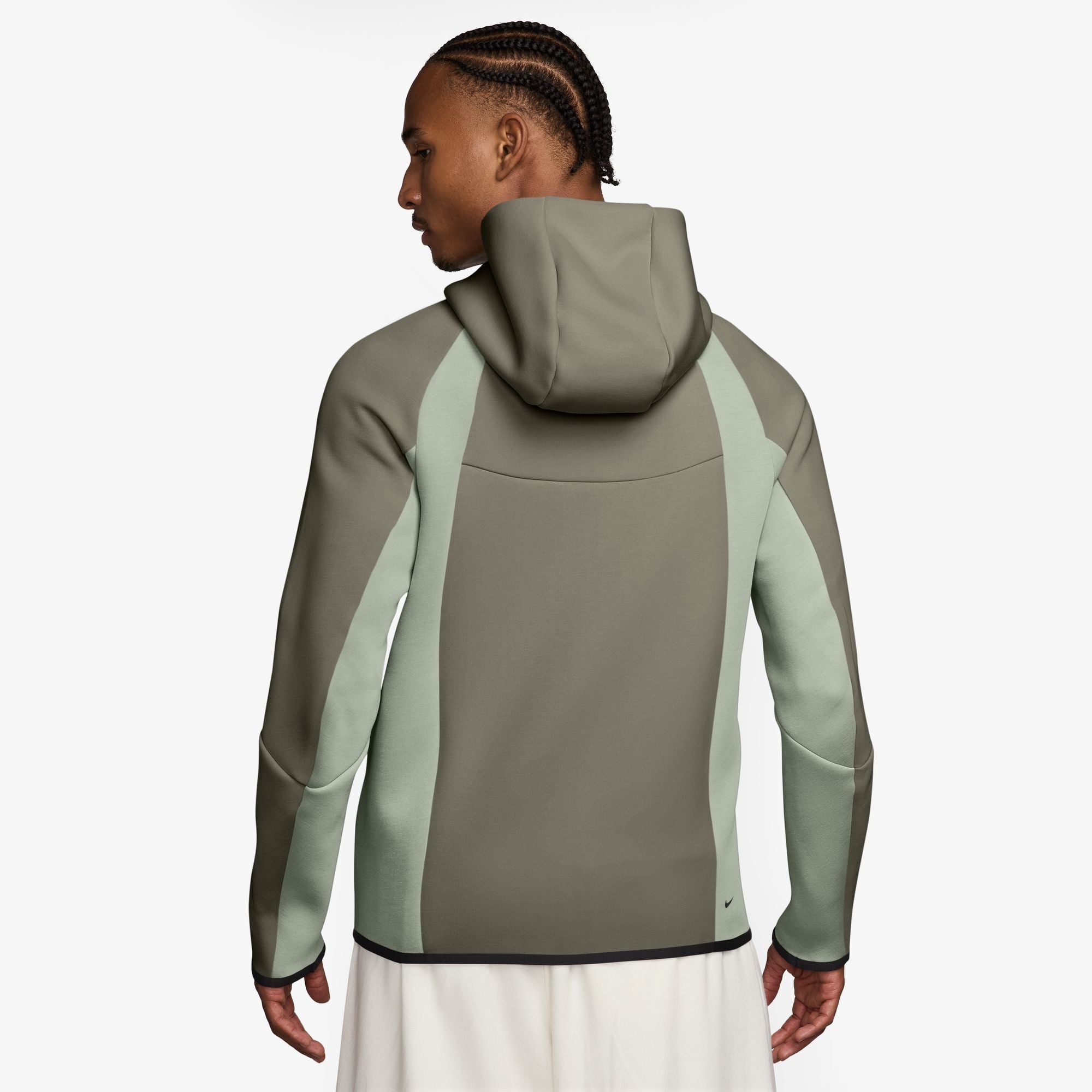 Nike Tech Men's Colour-Block Full-Zip Fleece Windrunner Jacket - Silver Sage/Jade Horizon/Black