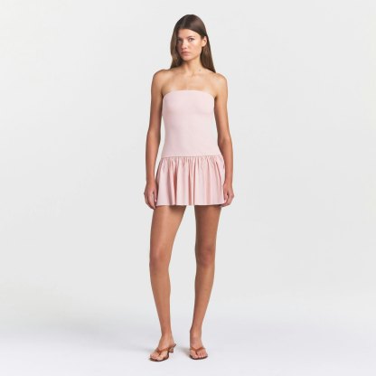 POPLIN APPAREL MINI TUBE DRESS - DUSTY PINK - image 11