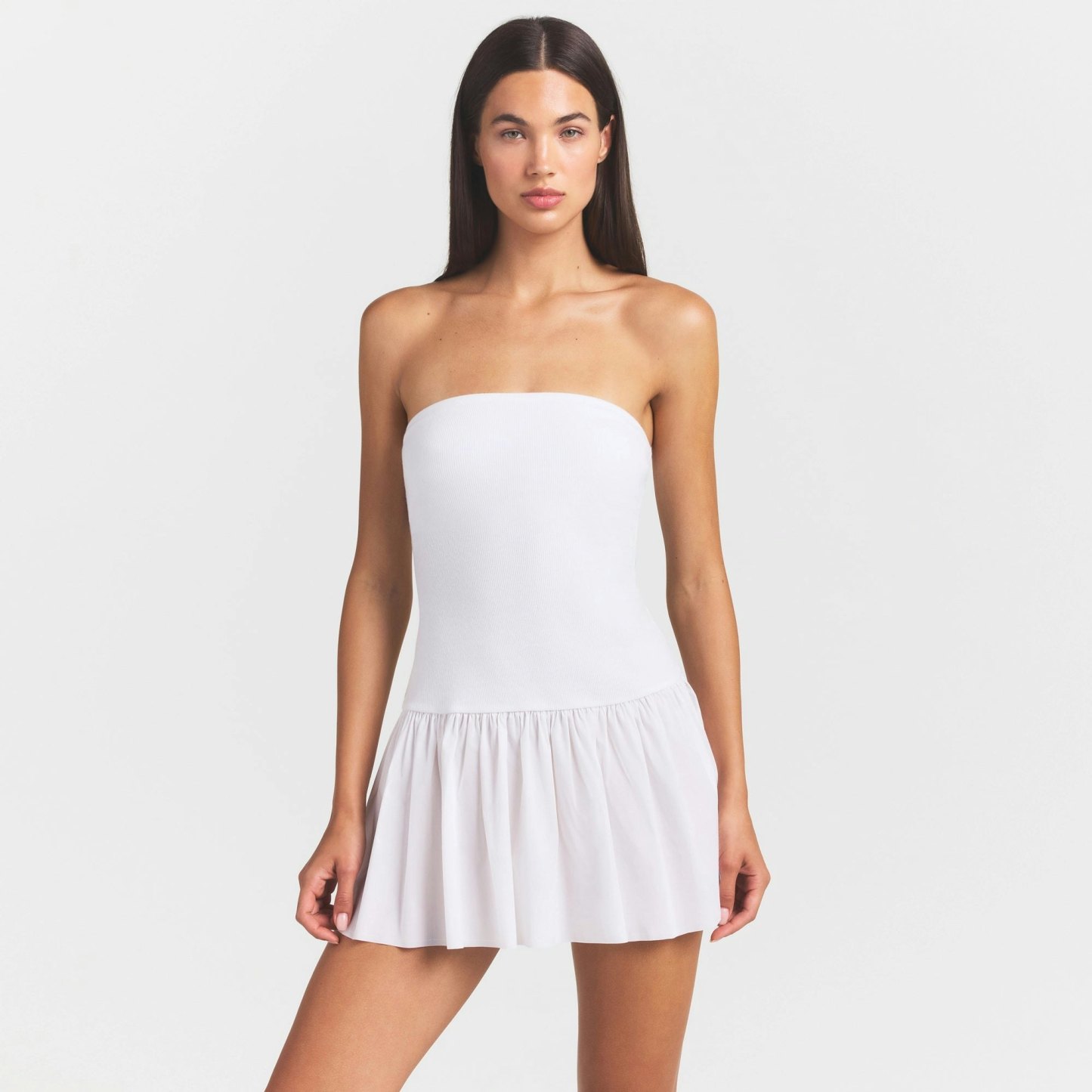 POPLIN APPAREL MINI TUBE DRESS - SNOW - image 2