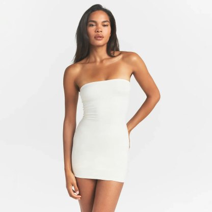 COTTON JERSEY MINI TUBE DRESS - MARBLE - image 8
