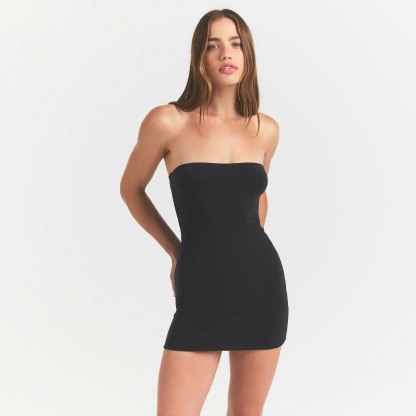 COTTON JERSEY MINI TUBE DRESS - SOOT - image 29