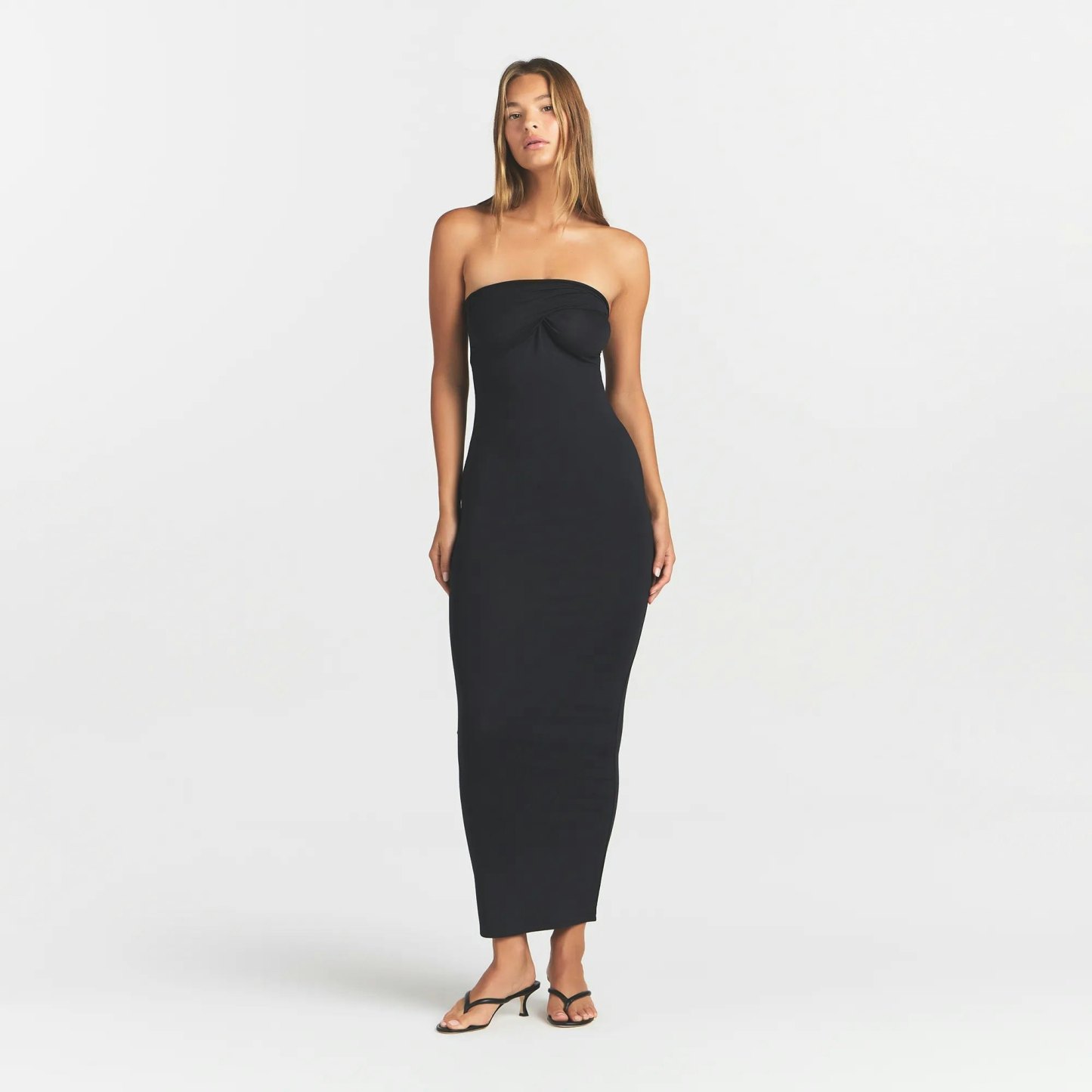SMOOTH LAYERS CONVERTIBLE LONG DRESS - OBSIDIAN - image 2