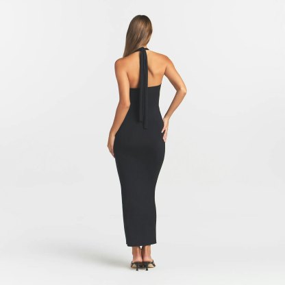 SMOOTH LAYERS CONVERTIBLE LONG DRESS - OBSIDIAN - image 4