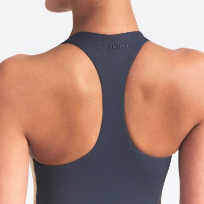 NikeSKIMS MATTE SHINE MIX RACERBACK 5" ONE PIECE - DEEP ROYAL AND STONE - image 3