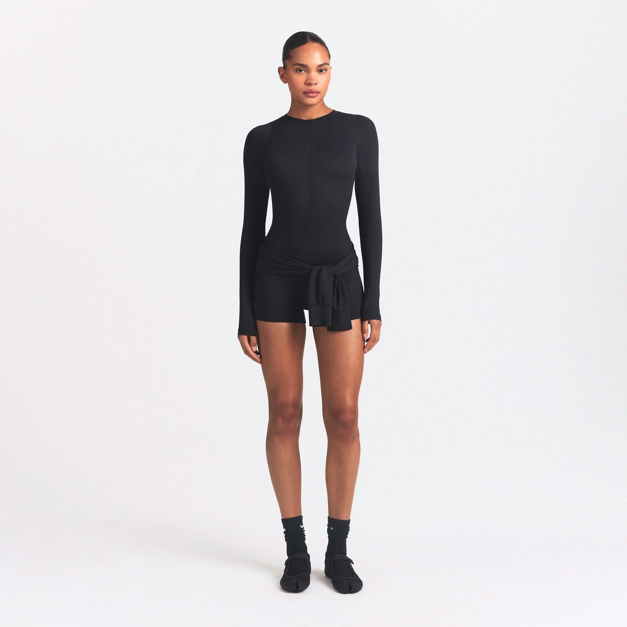 NikeSKIMS AIRY LONG SLEEVE ONE PIECE - OBSIDIAN