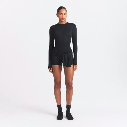 NikeSKIMS AIRY LONG SLEEVE ONE PIECE - OBSIDIAN