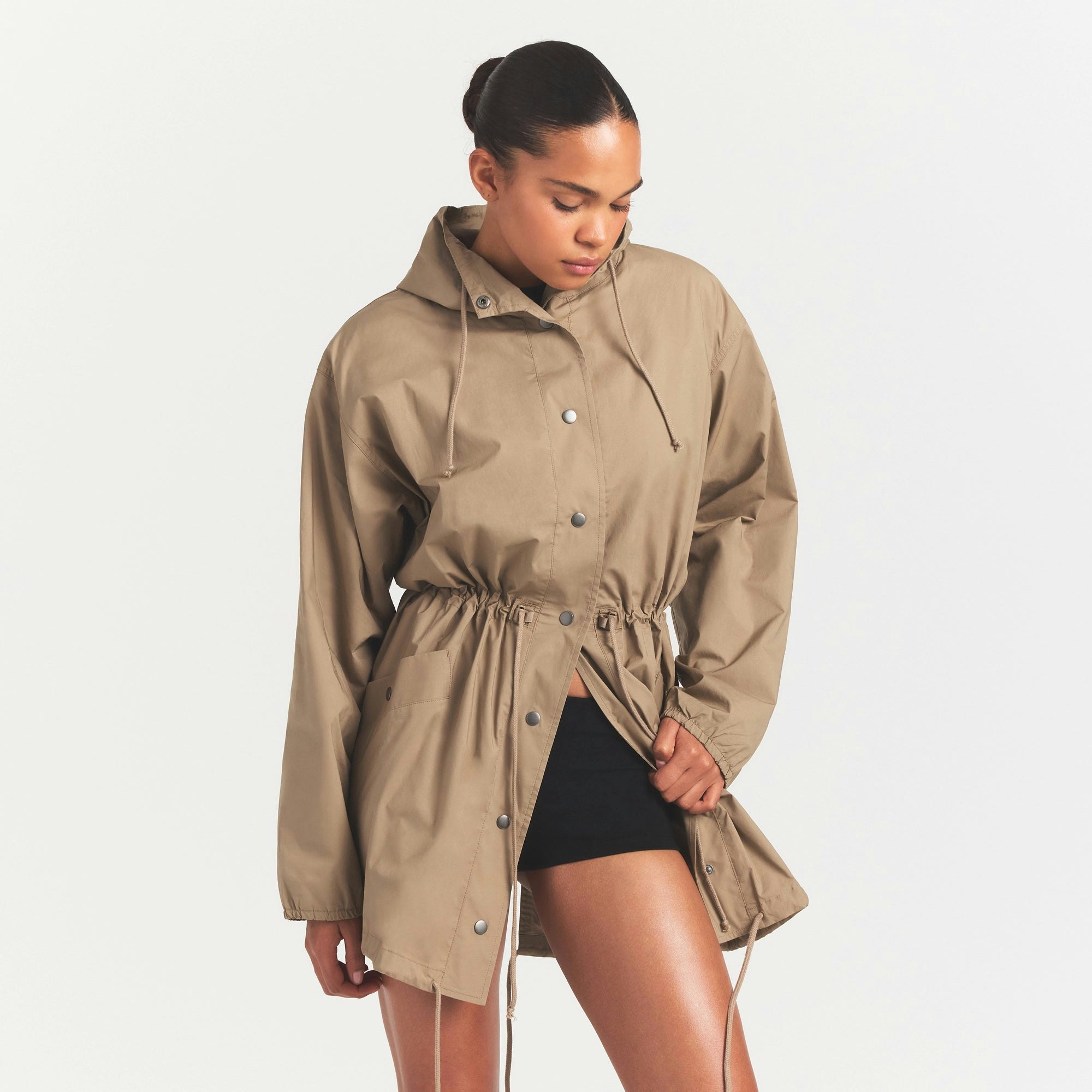 WOVEN COTTON OVERSIZED ANORAK - DESERT - image 8
