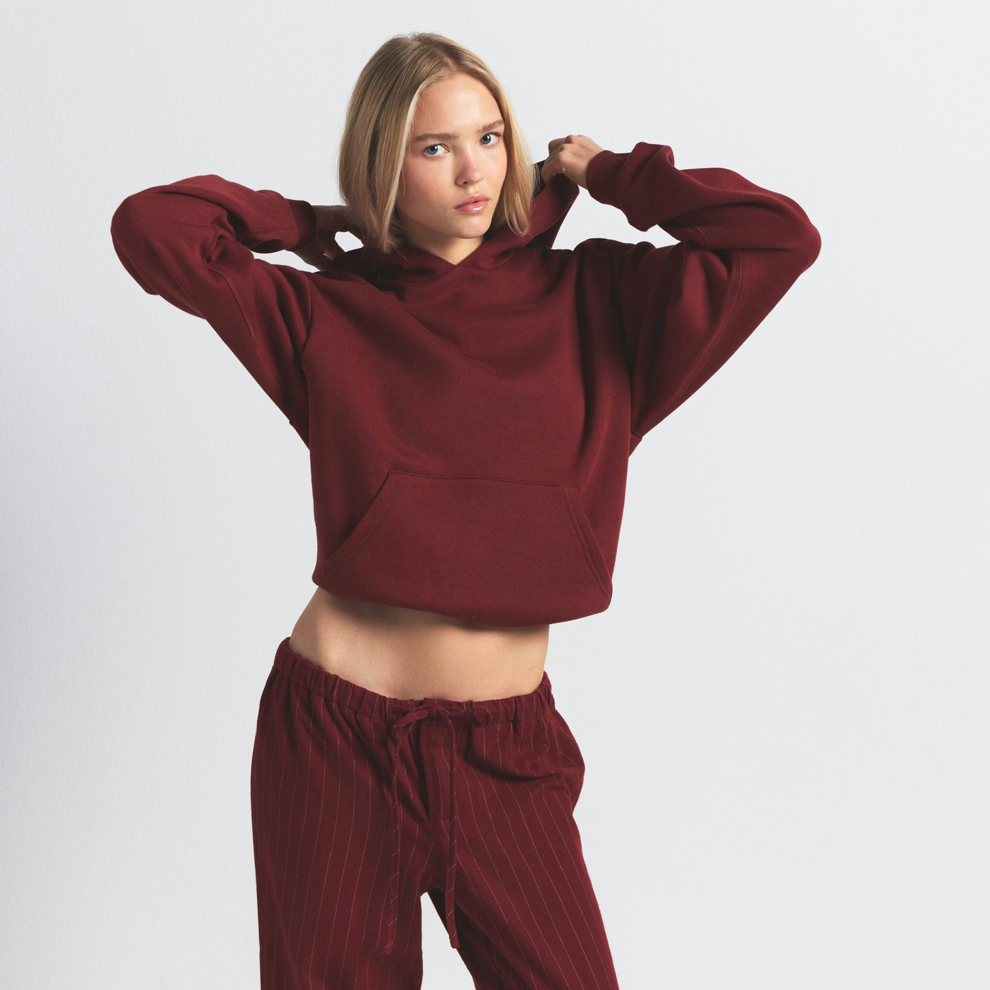 COTTON FLEECE CLASSIC HOODIE - MERLOT - image 26