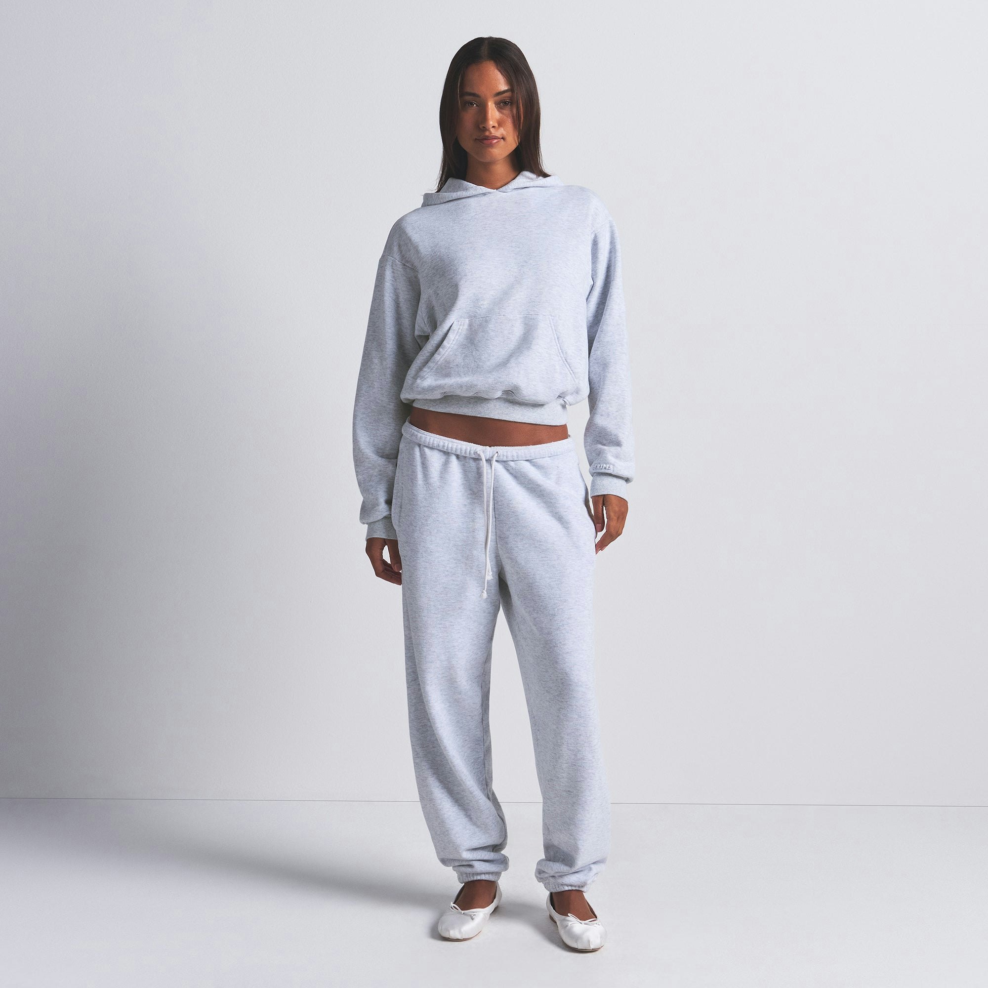COTTON FLEECE CLASSIC HOODIE - LIGHT HEATHER GREY