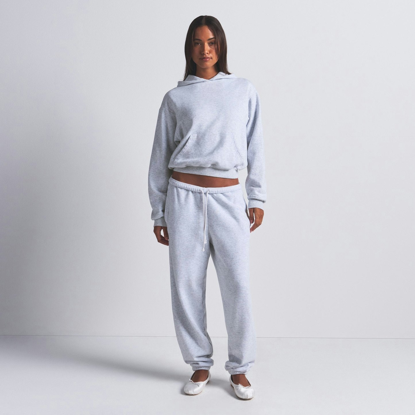 COTTON FLEECE CLASSIC HOODIE - LIGHT HEATHER GREY