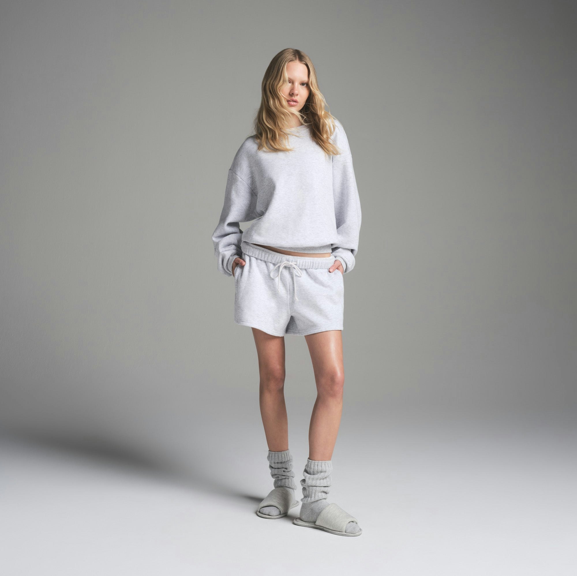 COTTON FLEECE CLASSIC CREWNECK - LIGHT HEATHER GREY - image 28