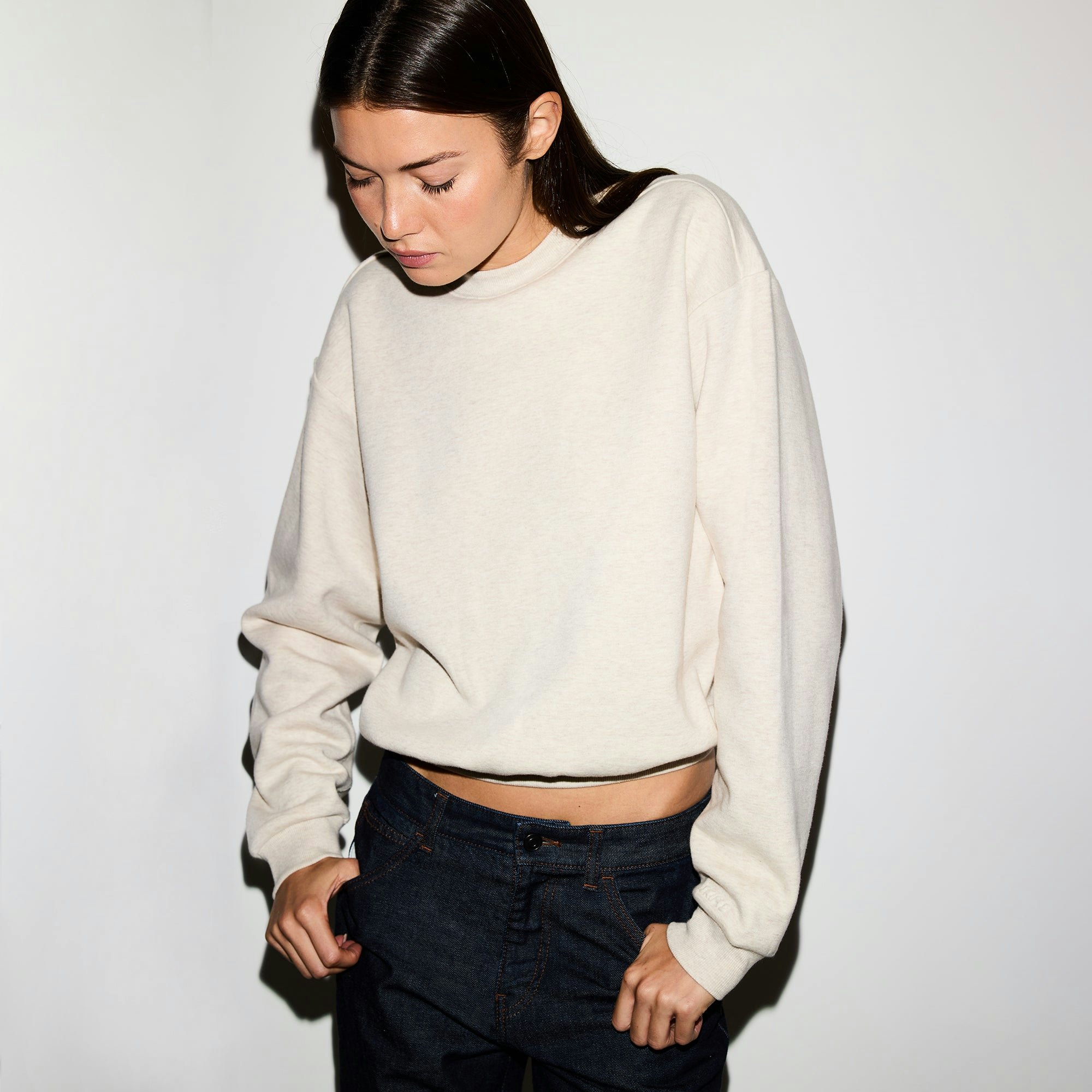 COTTON FLEECE CLASSIC CREWNECK - OATMEAL HEATHER - image 12