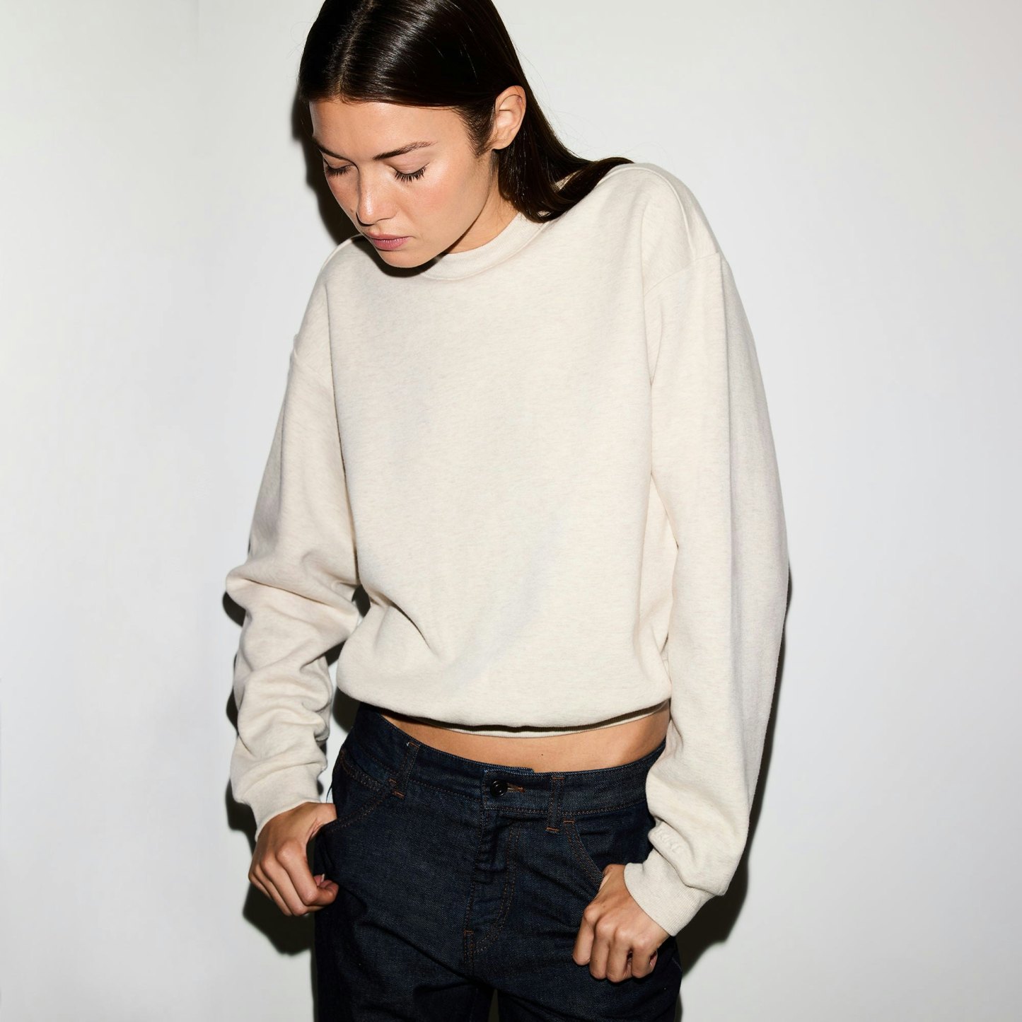 COTTON FLEECE CLASSIC CREWNECK - OATMEAL HEATHER - image 12