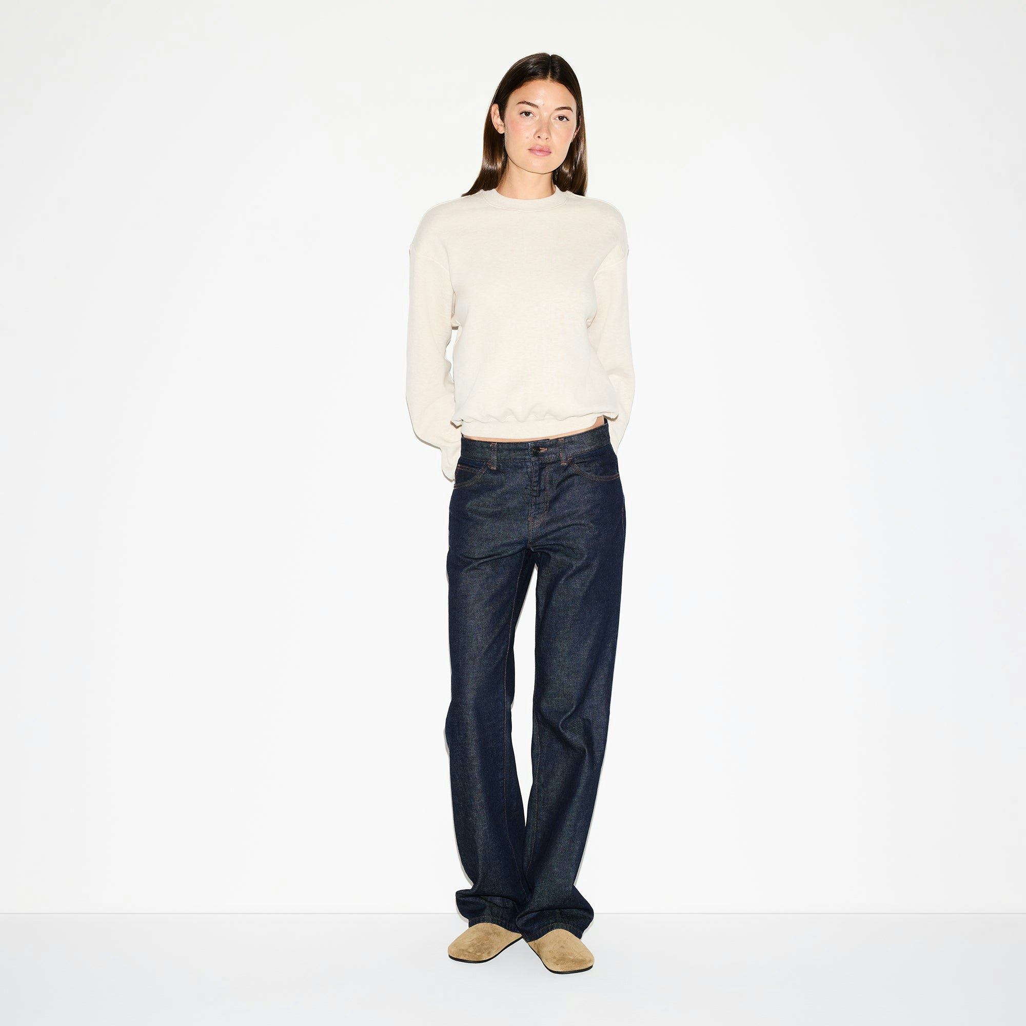 COTTON FLEECE CLASSIC CREWNECK - OATMEAL HEATHER - image 11